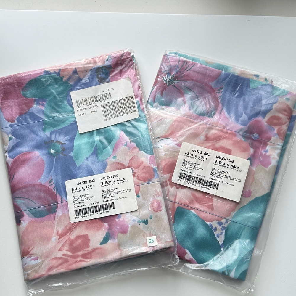Vintage 90s Floral Valances x 2 Deadstock